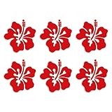 ForzaGroup ハイビスカス カッティング ステッカー シール 花 南国 夏 かわいい 車 防水 6個セット (3021-01)