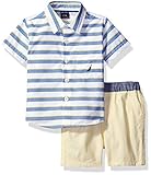 Nauticaベビー男の子' Short Sleeve Woven and Pull On Short Set カラー: ブルー