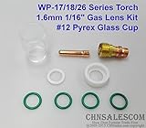 CHNsalescom9個のTIG溶接用スタビガスレンズ＃12 TIG用パイレックスカップキットWP-17/18/26 1/16
