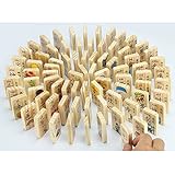 amazing hobby 天然木製 ドミノ 倒し 積み木 選べる 100個（12色） 200個（12色） 漢字(100個) ギミック(19個) 仕掛け (100（漢字）)