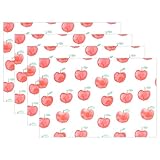 thunana、プレースマットAppleディナーマット、耐熱、crinkle-proofプレースマット set of 6