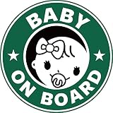 Exproud製 BABY ON BORAD 赤ちゃんが乗っています ステッカー シール 直径12cm 女の子用 あおり運転対策