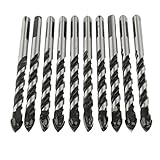 Fenteer ツイストドリルビット　ストレートシャンク　ドリル刃　ドリルアクセサリ　8mm　ブラック　10個入り