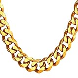 U7 ネックレス メンズ K18金メッキ 喜平チェーン 12mm 45cm～75cm 極太 ロングチェーン アレルギー ストリート ヒップホ