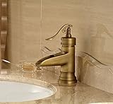 Wovierクロム／つや消しニッケル／オイルラブドゥブロンズ ウォーターフォール バスルームシンク水栓、ハンドル1つ、1穴の洗面所用水栓、洗面器用混合栓 82903