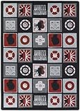 Joy Carpets Kid Essentials Wired Teen Area Rugs 64-Inch by 92-Inch by 0.36-Inch Red [並行輸入品]