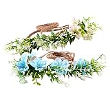 Prettyia 2個　　新生児　　女の子　　ベビー　　キッド　　フラワー　　ガーランド　　ヘッドバンド　　アクセサリー　　写真撮影