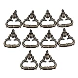 BQLZR 29 x 23 mm亜鉛合金ブロンズヴィンテージスタイルねじスレッドミニ引き出しドアプルハンドルレッドワインボックス10個パック