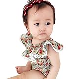 Romper , FEITONG Toddler Baby Girls' Floral Print Short Sleeve Romper Bodysuit Shirt (12 Months) by 
