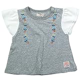《初夏盛夏対応》 CHILD CHAMP(チャイルド チャンプ) 20/-天竺花飾り刺繍Tシャツ 130cm/GY NO.C-86582155