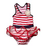 Cartoon Duck-Baby Girls Chiffon Bow Top Tutu 2Piece Tankini Swimsuit Swimwear [並行輸入品]