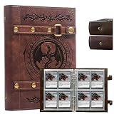 DDFEトレーディングカードバインダー – 4ポケット240枚、丈夫なカードコレクションアルバム、MTG、TCG、ゲームカード、スポーツカード用カードホルダーフォルダー。ギフト(ドラゴンカーキ×1)。