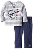 【並行輸入】CalvinKlein layette (カルバンクライン) 男の子 長袖Ｔシャツ＆ベビーコットンパンツ 上下セット 12m（80～85サイズ）
