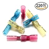 TSECO 220個3サイズ絶縁被覆付平型端子(オス) 絶縁被覆付平型端子(メス) セット絶縁圧着端子　メススペード　絶縁圧着オスメス 絶縁被覆つき 絶縁圧着端子セット ト キャップセット 電気銅22