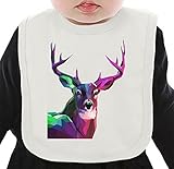 Colourful Deer ネクタイを有する有機ビブ Medium