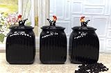 TUSCANY BLACK ROOSTER W/DOTS, 3 Piece Canister Set, 83702 BY ACK by ACK