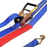 FREAK(フリーク) ラッシングベルト 青 Jフック 使用荷重1500kg 幅50mm×長さ1+8m