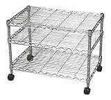 アイリスオーヤマ メタルミニシリーズ ポール径19mm メタルAＶラック(21インチ対応) 3段 幅59.5×奥行37×高さ45.5㎝ 耐荷重100kg キャスター付 MTO-21TV