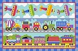 LA Rug Trains Planes & Trucks Rug 19x29 [並行輸入品]