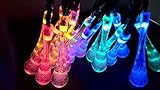 ノーブランド品 水滴型ロープライト電飾30球6m 電飾 ソーラーLEDクリスマスイルミネーション ガーデンライト イルミネーションライト ストレートライト ウエッデイング ツリー マルチカラー 4色ミ