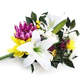 仏花 枯れない シルクフラワー 造花 百合入り 1個