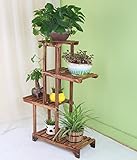 Plant shelf 木製フラワーラック、マルチ肉バルコニーリビングルームプラント棚、炭化ソリッドウッドフラワーシェルフ、多層フラワーポットラック Flower racks