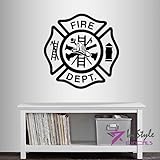 壁ビニールデカールホームデコレーションアートステッカーFire Department Emblem Kids寝室部屋リムーバブルスタイリッシュMuralユニークデザイン2077