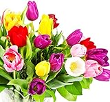 新流行っ美しいチューリップ手づくり造花のタッチ花嫁のウェディングブーケホームパーティーの装飾ホット