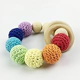 木製ブレスレット 歯がためおしゃぶり ママ授乳ジュエリー 歯固めジュエリー?乳歯セット [BPAフリー?][FDA認可済]木育 オーガニック コットン / リング
