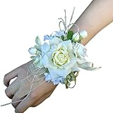 Arlaiブライダル手首コサージュウェディングパーティー人工花ブローチ結婚式ブーケ装飾1のパック iameter 3.54 inch ベージュ bfm028-beige