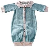 yuga☆ピエロの2Wayロンパース ターコイズ 70cm オーガニックコットン100% ベビー 服 男の子 女の子 兼用 ツーウェイオール 出産祝い プレゼント 綿100%