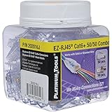 Platinum 202016J EZ-RJ45 Cat 6 Connector and Strain Relief Combo Kit, 50-Pieces [並行輸入品]