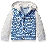 Rosie Pope Baby Boys' Hooded Denim Jacket Heather Gray 6-9 Months [並行輸入品]