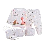 PER 　ベビー服　新生児服　ベビー　肌着　下着　5セット　ギフト　赤ちゃん　幼児　出産祝い　可愛い (ピンク)