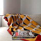 hiltowコットンニットベビーカー保育園子供ベビー毛布、ブランケット、マジックキューブグリッド設計、43 x 33 cm