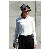 Pearls ランダムリブ編みテレコの 授乳口つき カットソー (クルーネック&ハイネック) crew153 クルーネック off white