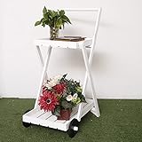 フラワースタンド ソリッドウッドフラワースタンド屋外バルコニーリビングルームプラントスタンドスモールホイール2層着脱式フラワーポットラック Flower racks (色 : A)