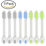 子安全ロック8パックベビー安全CupboardストラップLocks – Noツールまたはドリル – 調整可能なサイズ – ベビー校正のキャビネット、引き出し、アプライアンス、トイレシート、冷蔵庫、オー