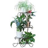 Chengxin Shop-アウトドアプラントスタンド/多層フラワーラック - 植物花鉢のためのシェルフを支える4層鉄金属安定した植物スタンドバルコニー/リビングルーム/屋外/屋内ガーデニング装飾のた