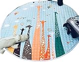 (ラウンドアース キッズ) Round Earth Kids 女の子の プレイマット 北欧カラーのキリン柄がおしゃれ 簡単操作でラクラクお片づけ もうおもちゃが散らばらない、なくならない 150 キリ