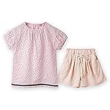 DBL S&Mガールス Tシャツ+ショットパンツ 星柄 2点セット 女の子 セットアップ キッズ服 (120, ピンク)
