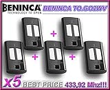 5 x Beninca TO。Go 2 WVリモートコントロールトランスミッタ、433.92 MHzローリングコードKeyfobs5 xのトップ品質元BENINCAリモートコントロールfor the 