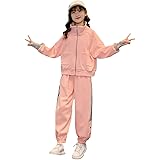 [ANGELCITY] ジャージ 子供服 女の子 スウェット 長袖 トレーナー 上下セット 2点セット ガールズ スポーツウェア 運動着 韓国風 パーカー ジュニア ゆったりセットアップ 春秋 カジュアル HIPHOP ダンス 衣装 L474