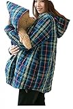 (ベア・ランド ) Bearsland長袖厚手チェック(ベビー用防寒カバー)付き抱っこ対応 ママコート授乳服マタニティウェア M ブルー【並行輸入品】