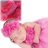 ≪Lollypops!!!オリジナル品≫　ベビー　チュチュドレス ヘッドバンド ＆ フットアクセサリー　セット≪ 撮影衣装 ≫ハーフバースデー 1歳 バースデー 伸縮0-1歳までワンサイズ (0-1歳