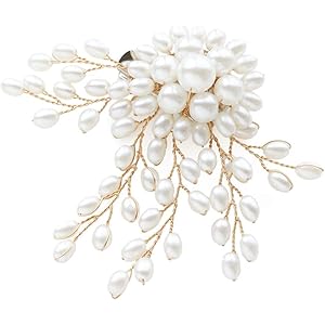 [ジュエルボックス] JewelVOX コサージュ ブローチ キルトピン パール フラワー ワイヤー ゴールド