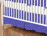 SheetWorld - MINI Crib Skirt (24 x 39) - Primary Colorful Pindots Purple Woven - Made In USA by shee