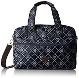 [ラナ] ボストンバッグ 2WAY ロゴチェック 1609-4174 コン ネイビー