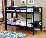 Furniture of America Davis Transitional Bunk Bed, Twin/Twin, Blue [並行輸入品]