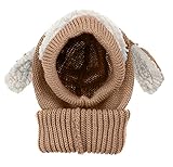 子供用アニマルフードのニット帽耳付き ネックウォーマー一体型 ヒツジ耳 ニットキャップ スヌード キッズ ベビーかわいい 秋 冬 子ども 男の子 女の子 男女兼用 幼児 Kids F モカ茶